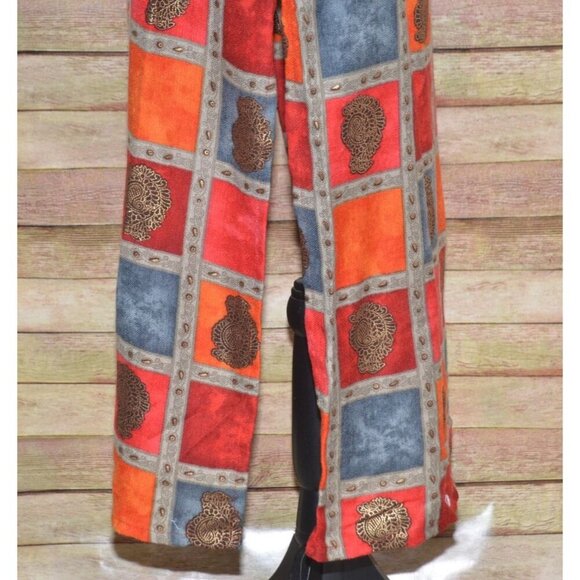 Panchi Indian Pakistani Kurta Tunic Dress 3/4 Sleeve Size M Color Block Flannel - Picture 6 of 11